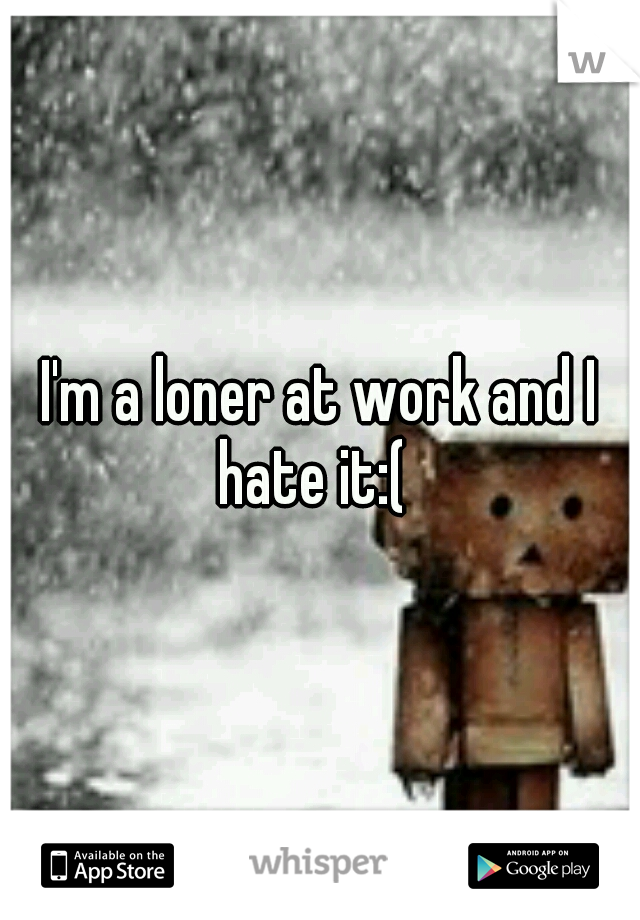I'm a loner at work and I hate it:(  