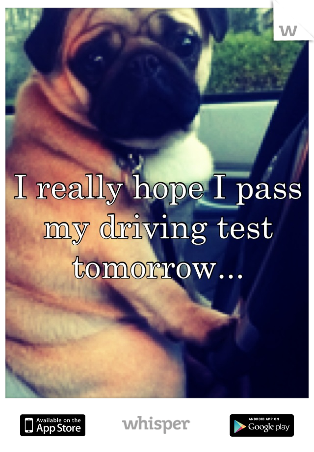 I really hope I pass my driving test tomorrow...