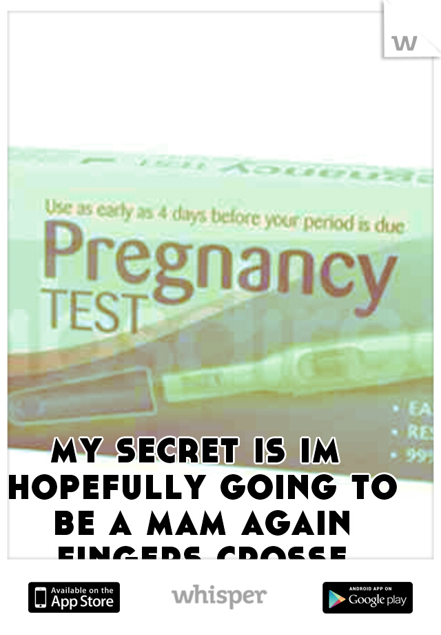 my secret is im hopefully going to be a mam again fingers crossed