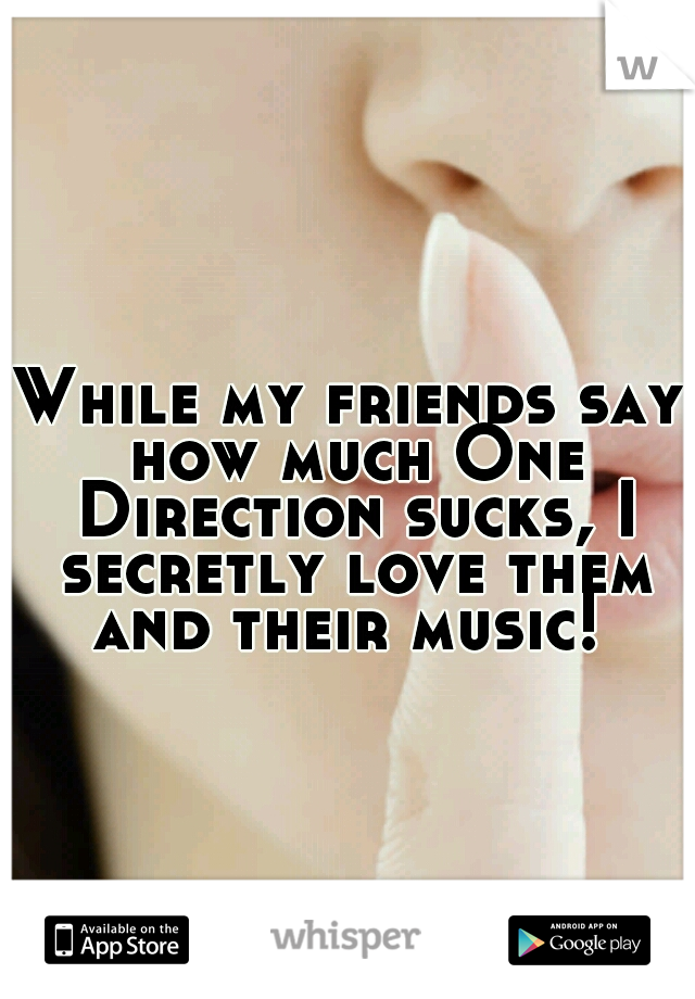 While my friends say how much One Direction sucks, I secretly love them and their music! 