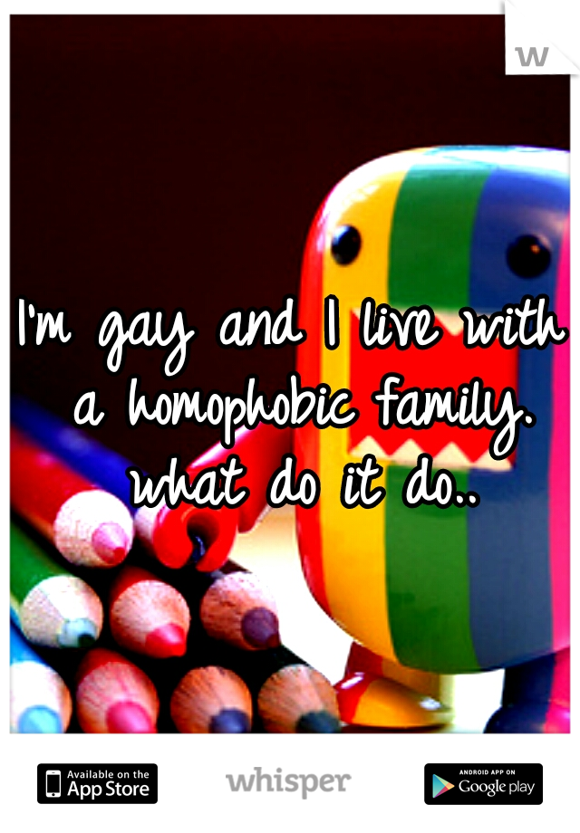 I'm gay and I live with a homophobic family. what do it do..