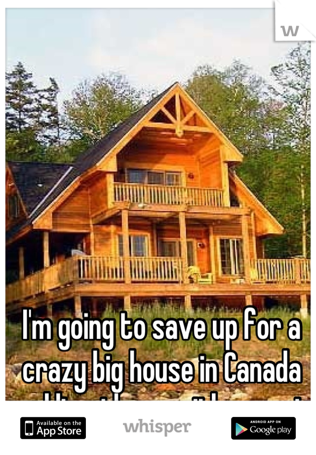 I'm going to save up for a crazy big house in Canada and live there with my cat.