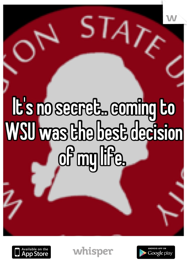 It's no secret.. coming to WSU was the best decision of my life. 