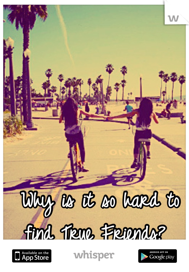Why is it so hard to find True Friends? 