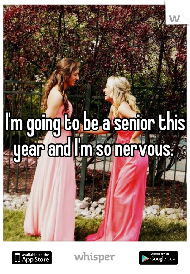 I'm going to be a senior this year and I'm so nervous. 