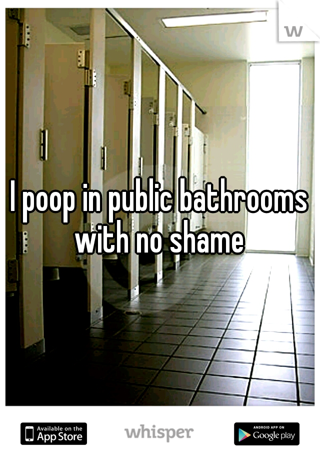 I poop in public bathrooms with no shame 