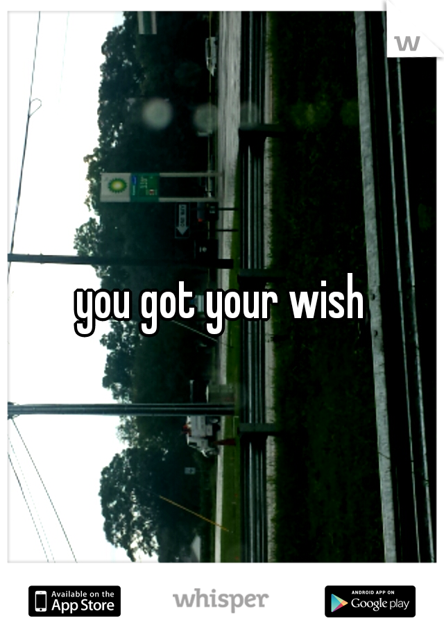 you got your wish