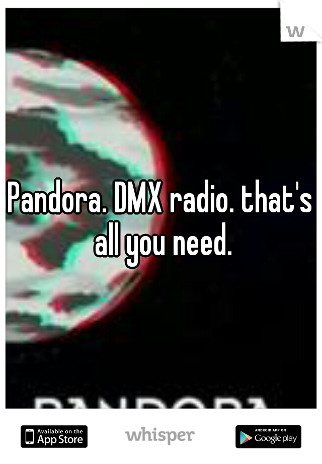 Pandora. DMX radio. that's all you need.