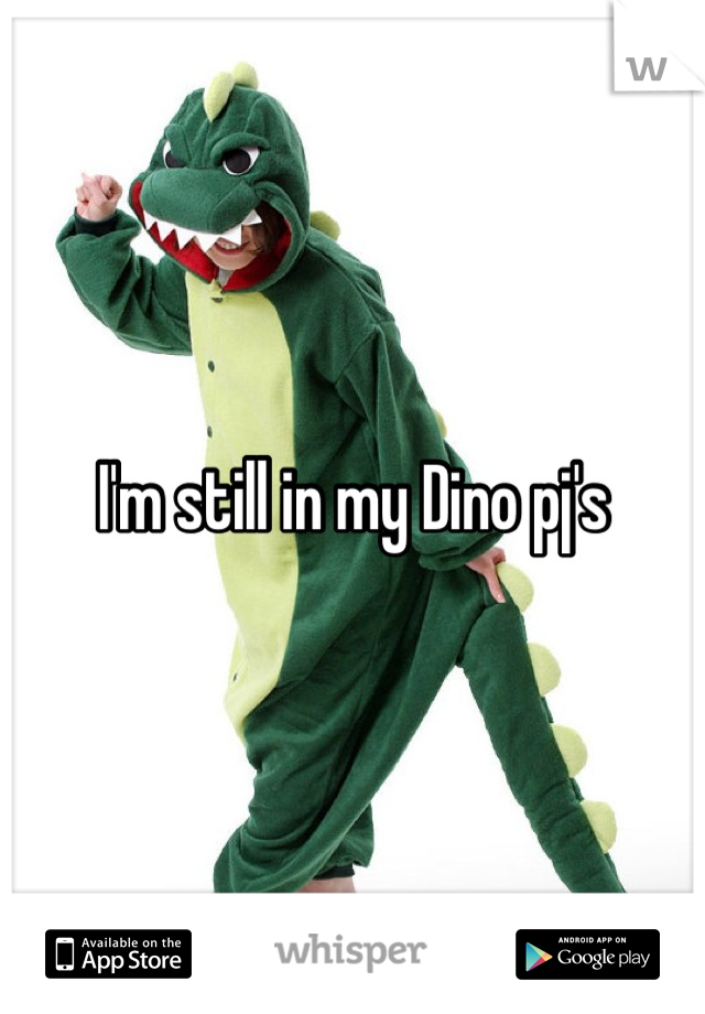 I'm still in my Dino pj's
