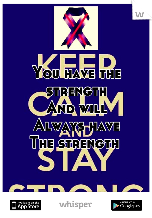 You have the strength 
And will
Always have
The strength 