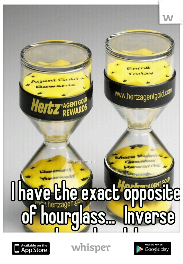 I have the exact opposite of hourglass...
Inverse hourglass lol 