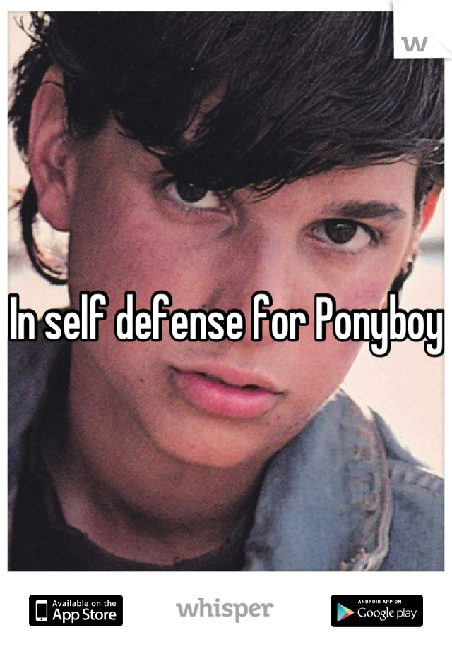 In self defense for Ponyboy 