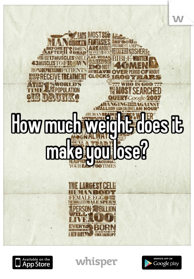 How much weight does it make you lose?