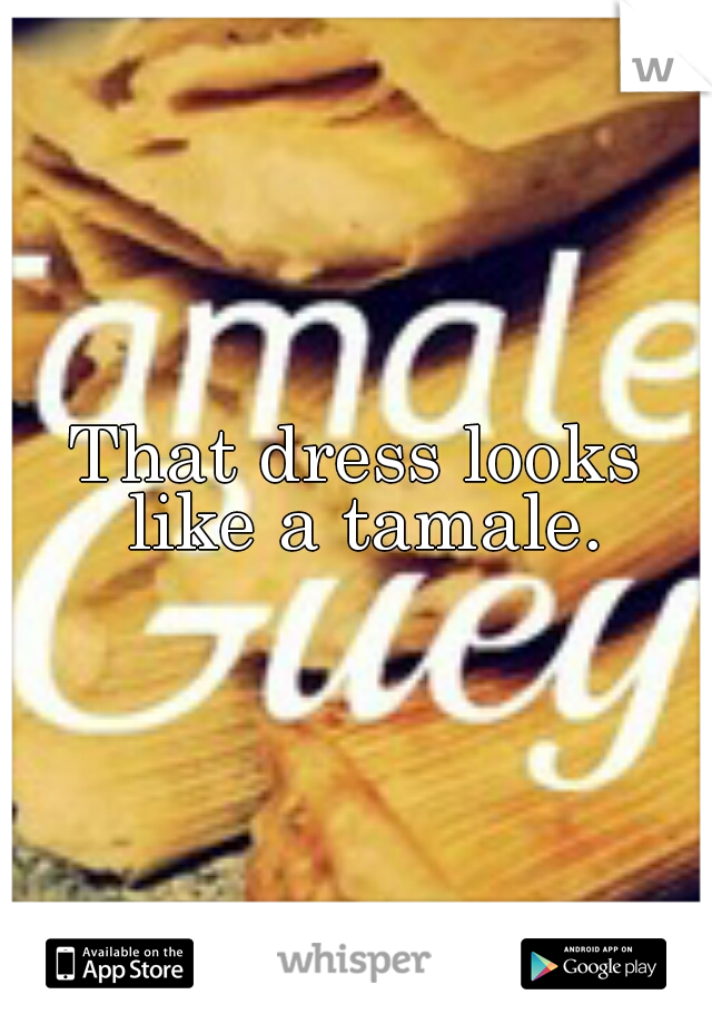 That dress looks like a tamale.