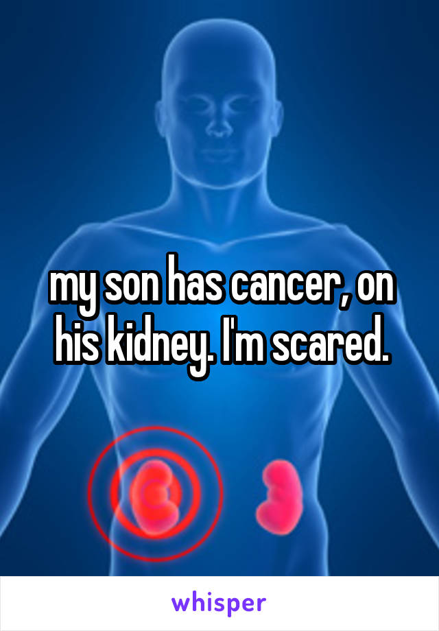 my son has cancer, on his kidney. I'm scared.