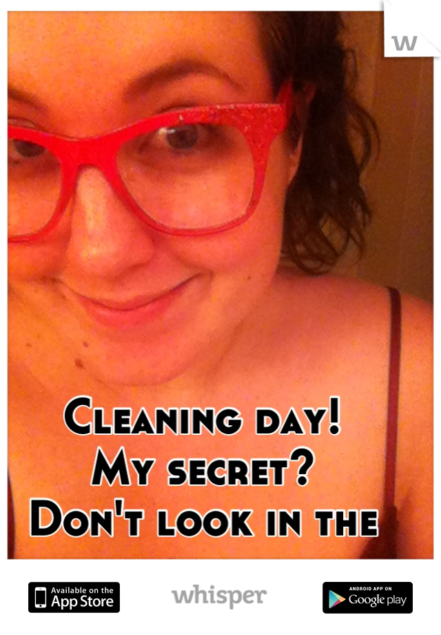 Cleaning day! 
My secret?
Don't look in the closets. 
:)