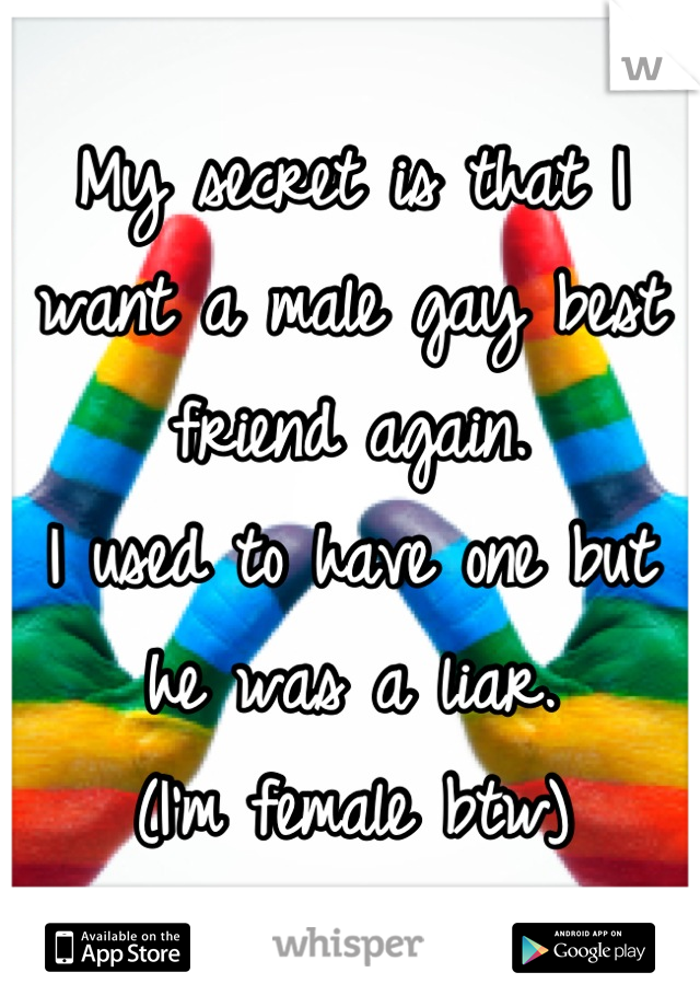 My secret is that I want a male gay best friend again. 
I used to have one but he was a liar. 
(I'm female btw)