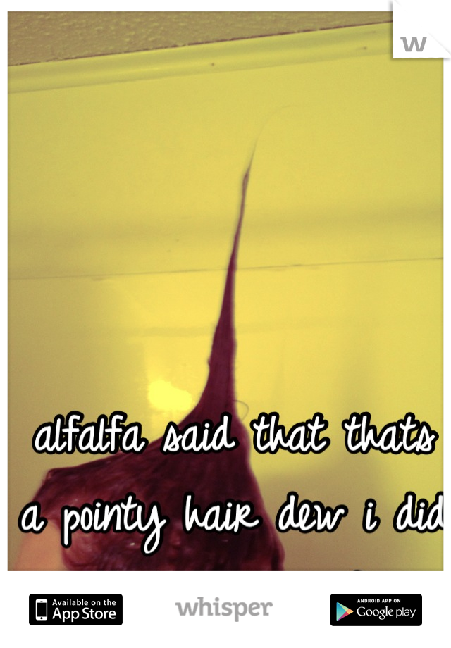 alfalfa said that thats a pointy hair dew i did that to my wife