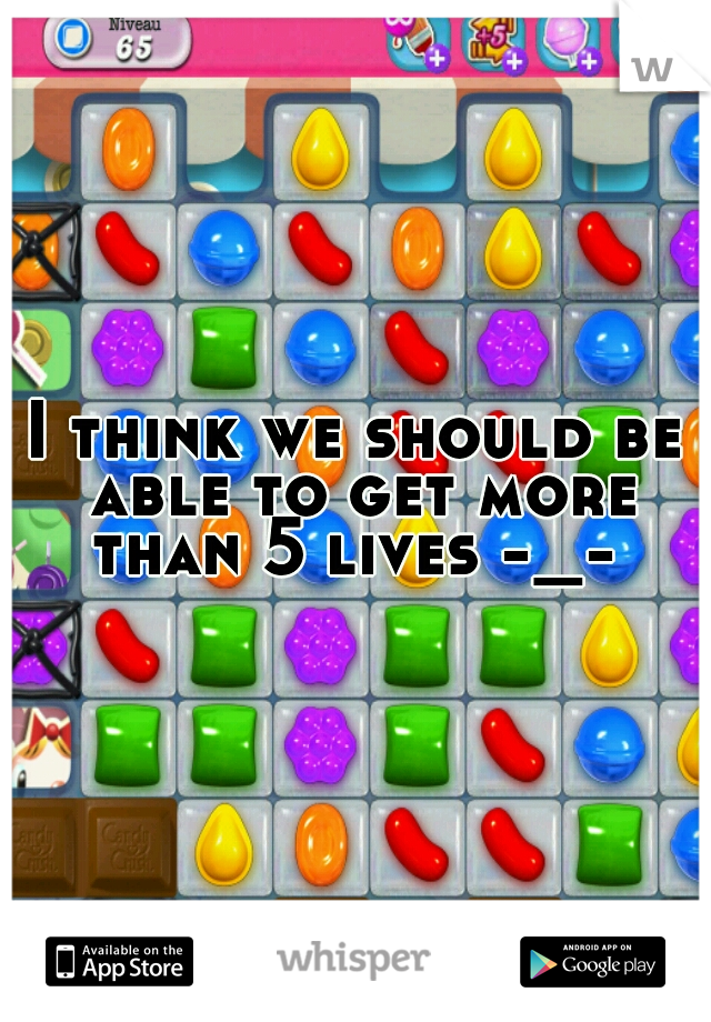 I think we should be able to get more than 5 lives -_- 