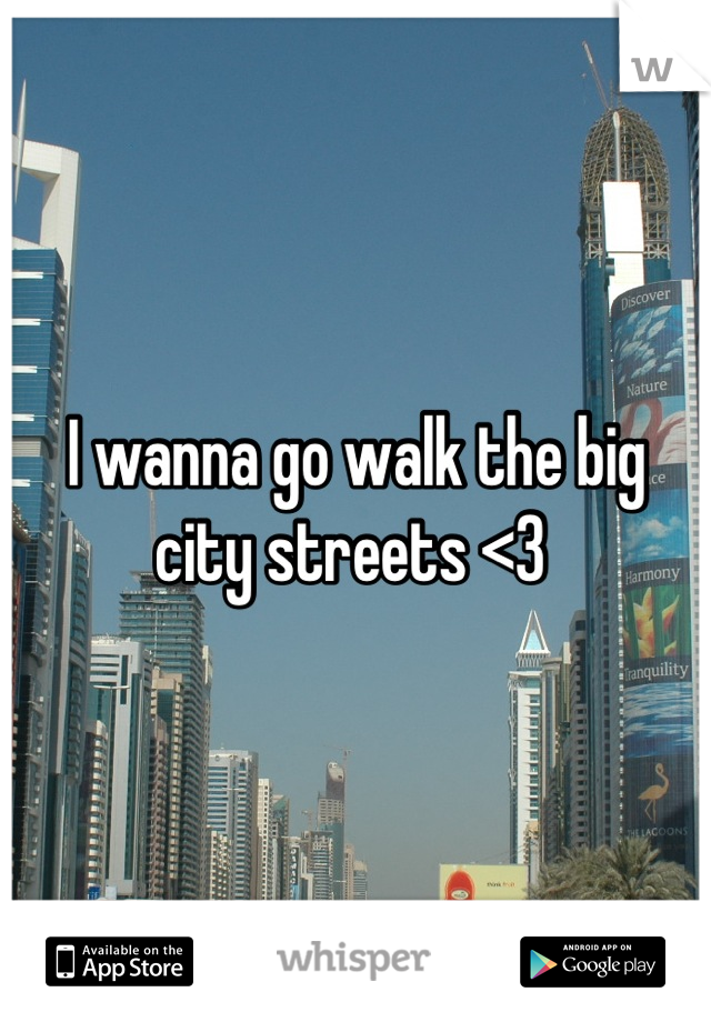 I wanna go walk the big city streets <3 