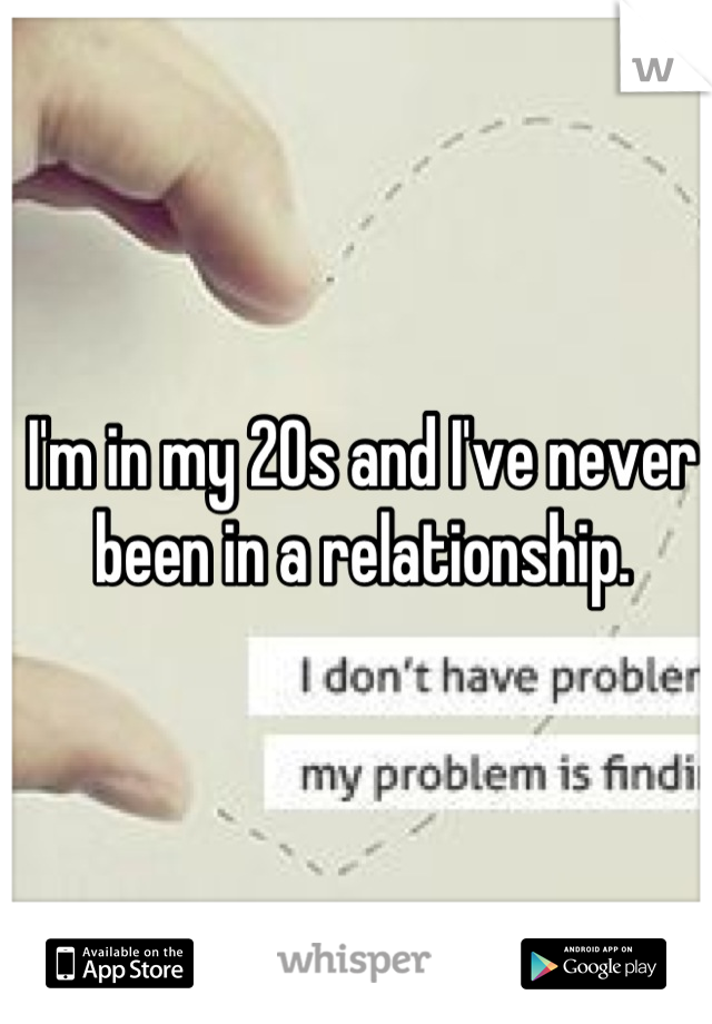 I'm in my 20s and I've never been in a relationship.