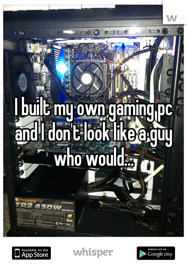 I built my own gaming pc and I don't look like a guy who would...