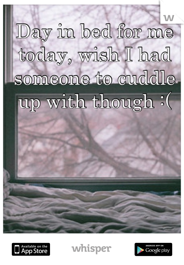 Day in bed for me today, wish I had someone to cuddle up with though :(