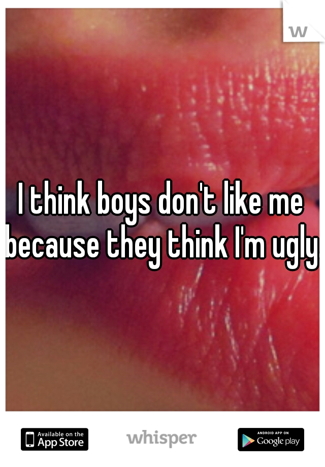 I think boys don't like me because they think I'm ugly. 