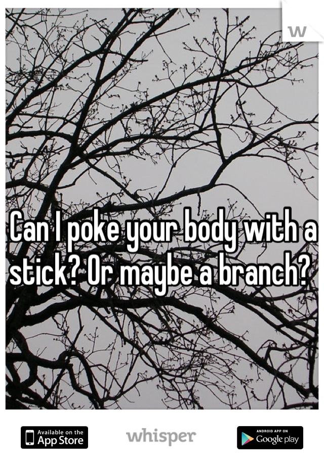 Can I poke your body with a stick? Or maybe a branch? 