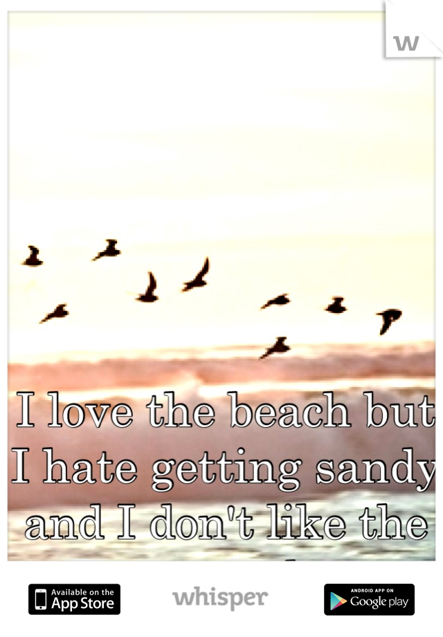 I love the beach but I hate getting sandy and I don't like the sea much. 