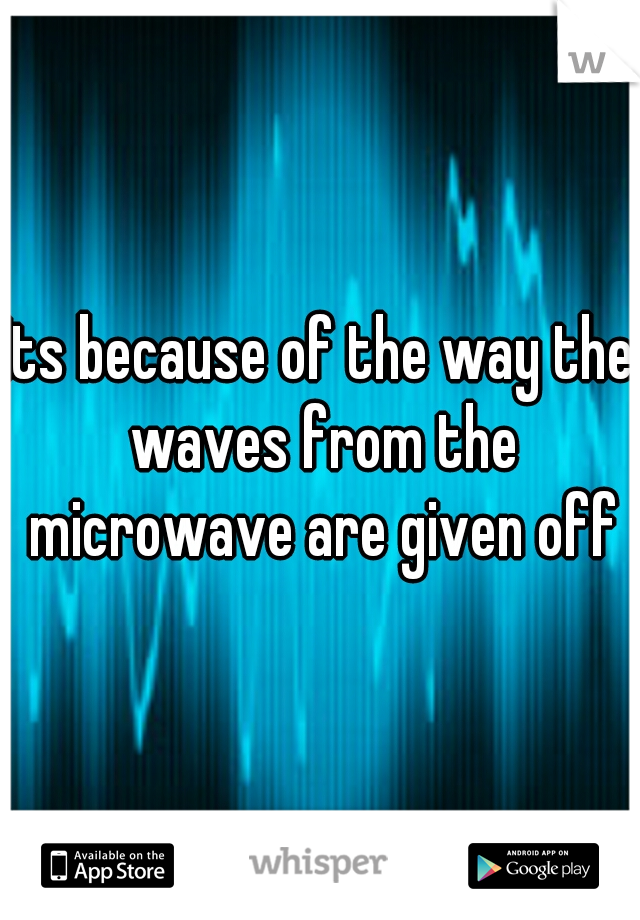 Its because of the way the waves from the microwave are given off