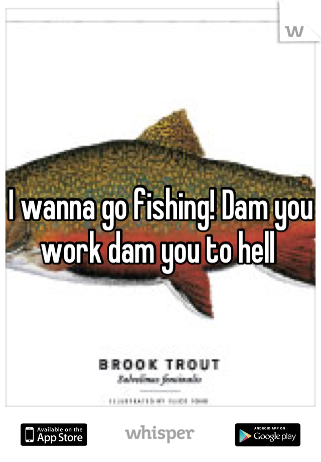 I wanna go fishing! Dam you work dam you to hell 