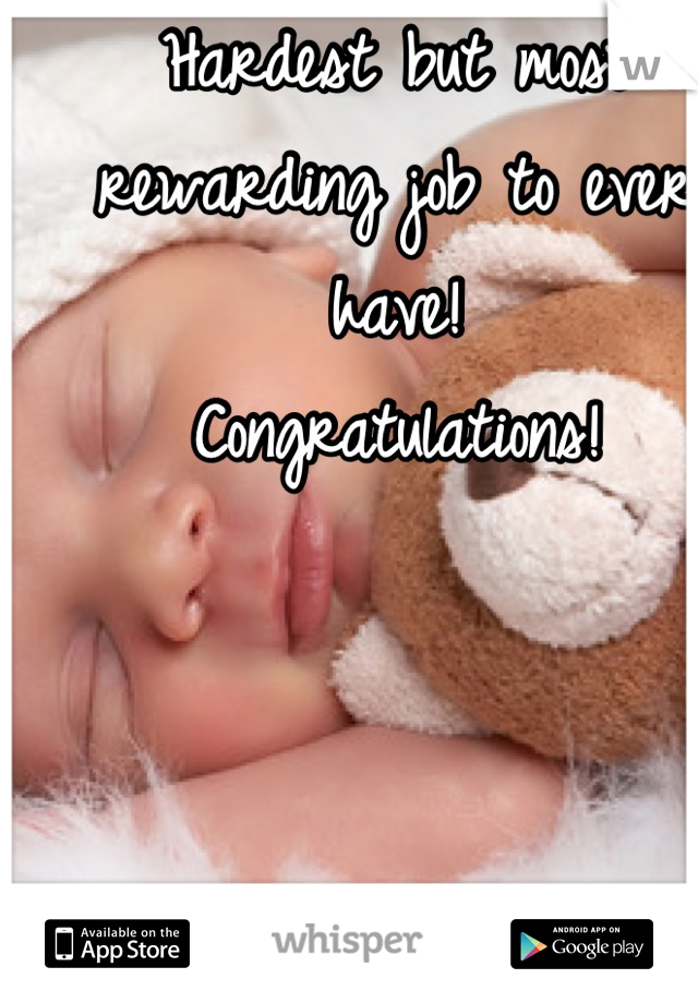 Hardest but most rewarding job to ever have! 
Congratulations!