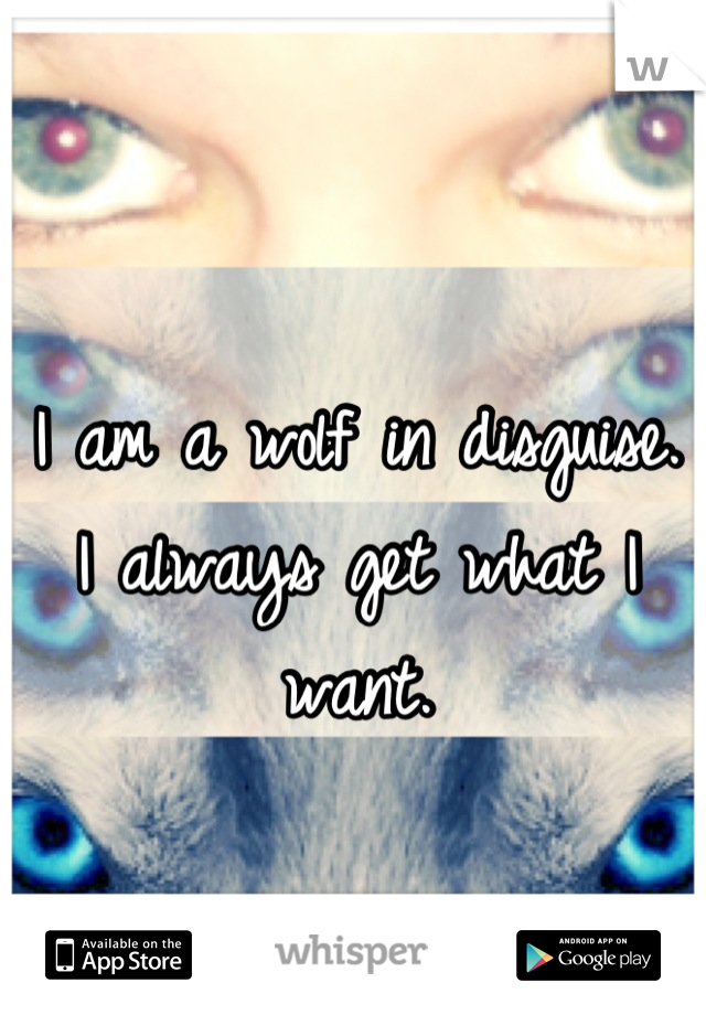 I am a wolf in disguise. I always get what I want.