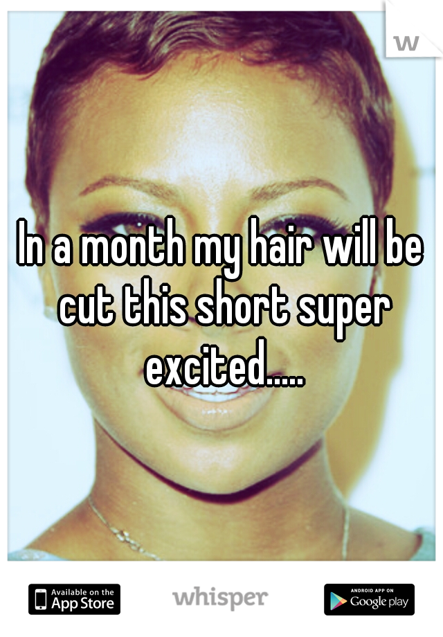 In a month my hair will be cut this short super excited.....