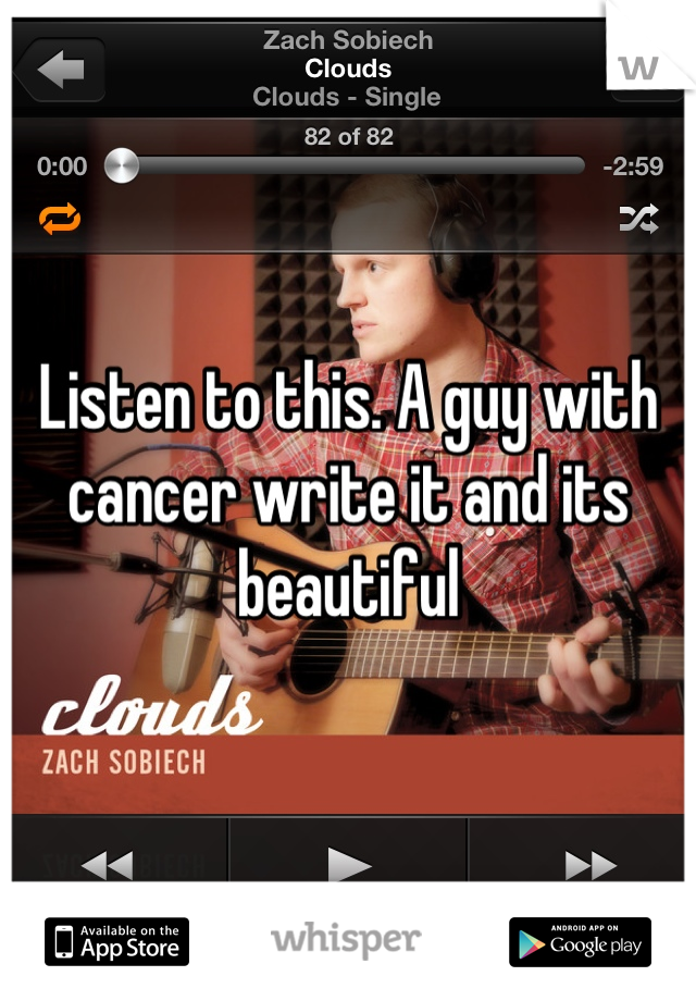 Listen to this. A guy with cancer write it and its beautiful