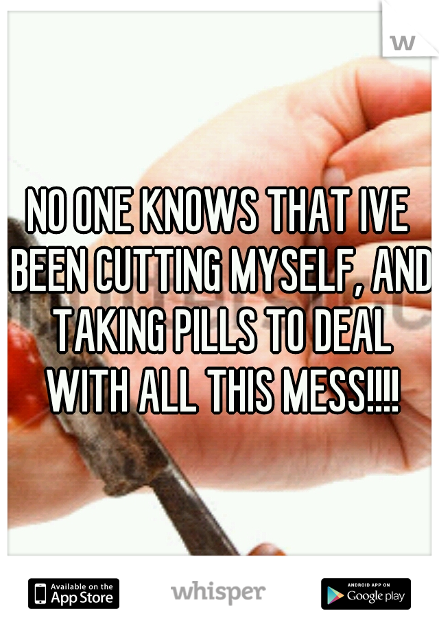 NO ONE KNOWS THAT IVE BEEN CUTTING MYSELF, AND TAKING PILLS TO DEAL WITH ALL THIS MESS!!!!