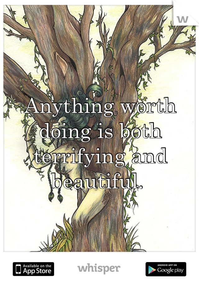Anything worth doing is both terrifying and beautiful. 