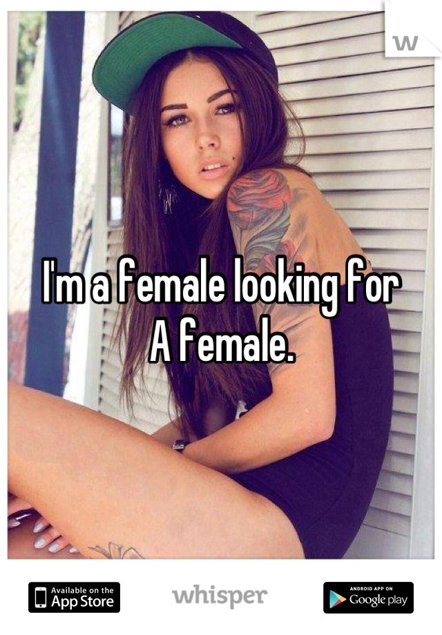 I'm a female looking for
A female.