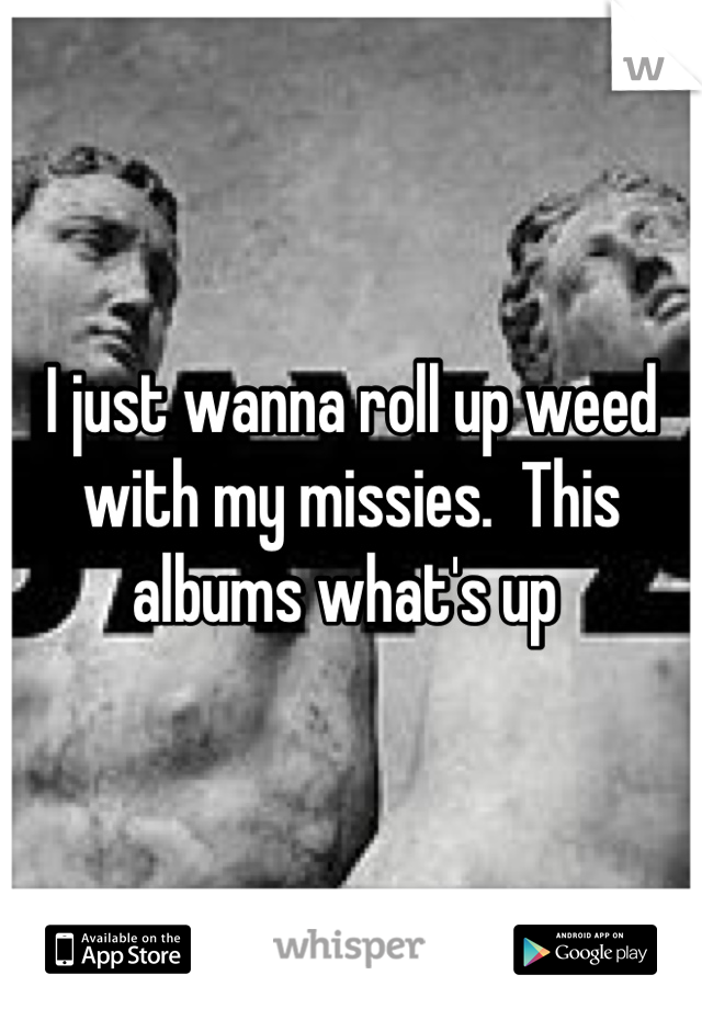I just wanna roll up weed with my missies.  This albums what's up 