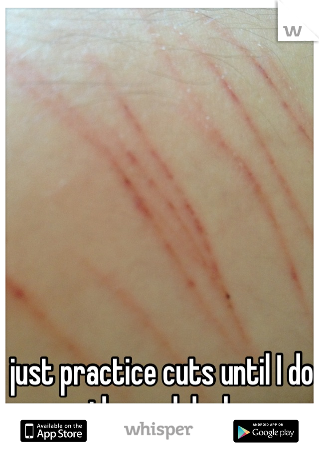 just practice cuts until I do the real deal 