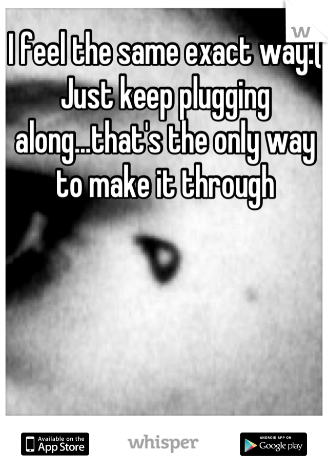 I feel the same exact way:( Just keep plugging along...that's the only way to make it through