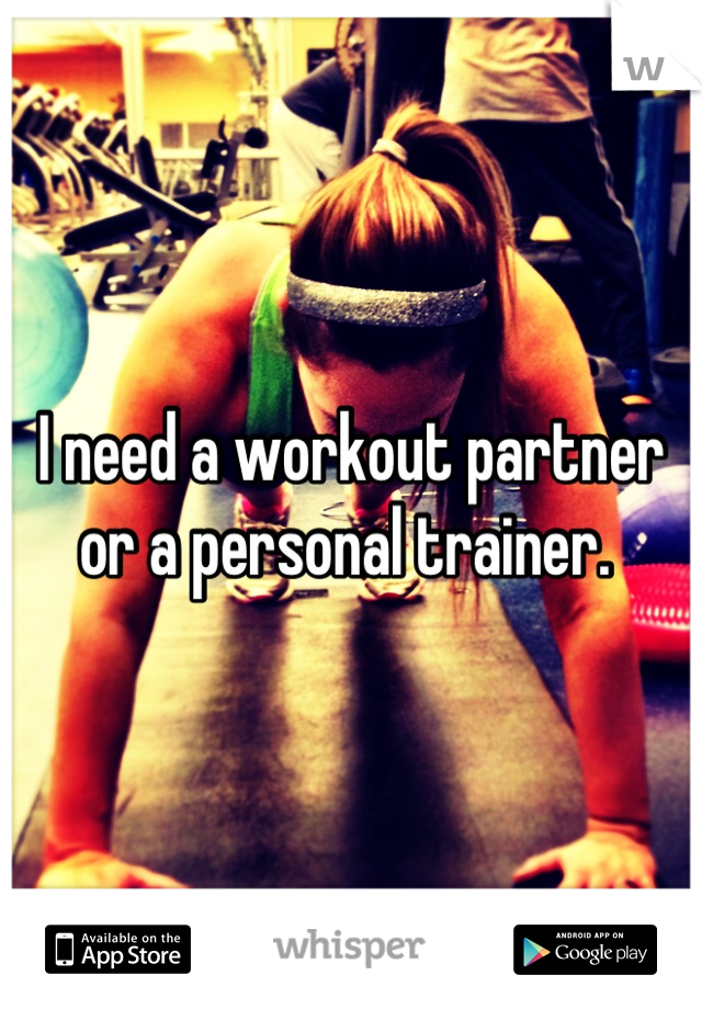 I need a workout partner or a personal trainer. 