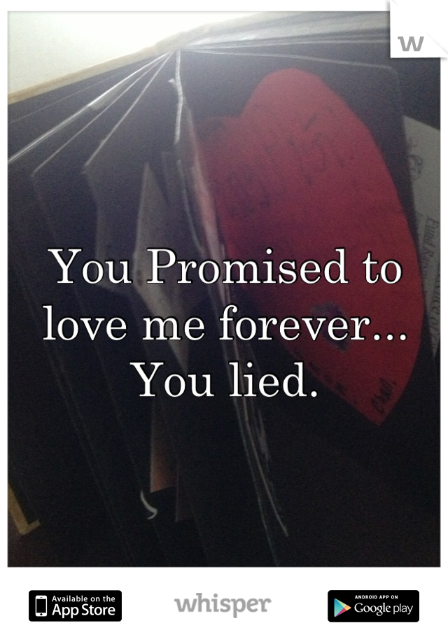 You Promised to love me forever... You lied.