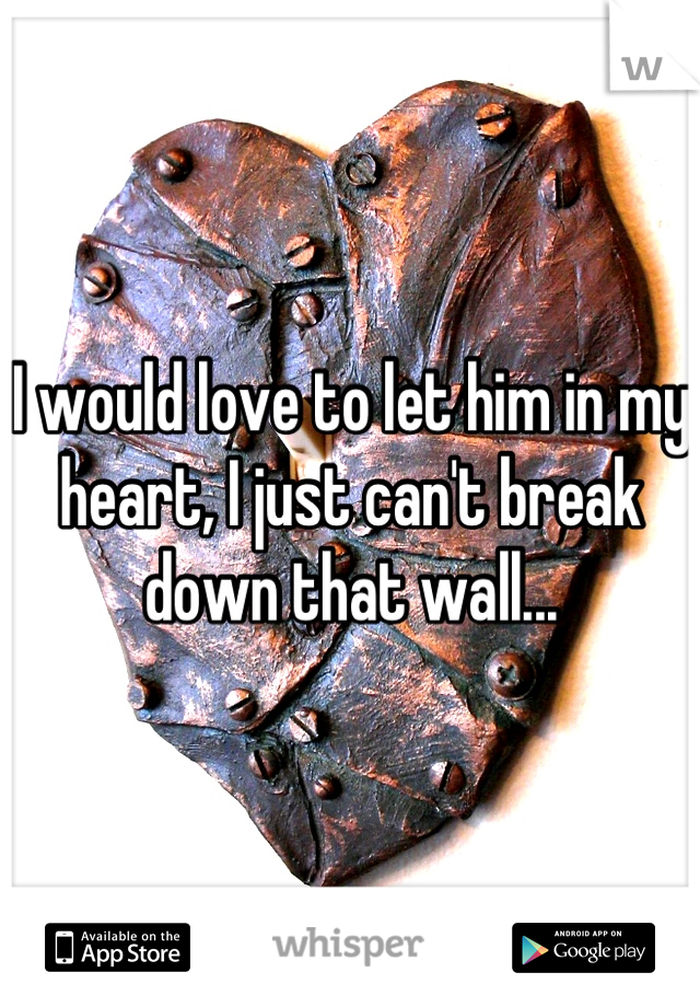 I would love to let him in my heart, I just can't break down that wall...