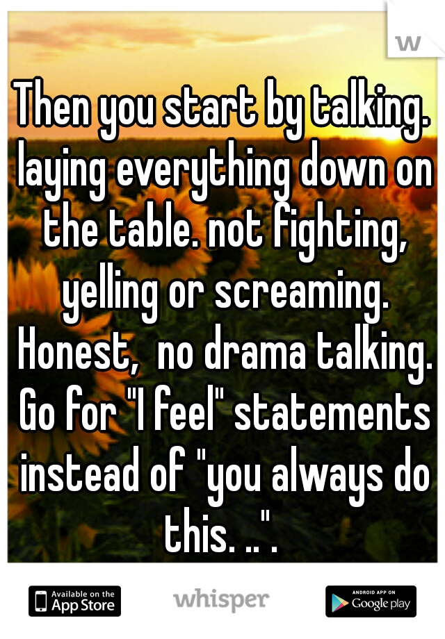 Then you start by talking. laying everything down on the table. not fighting, yelling or screaming. Honest,  no drama talking. Go for "I feel" statements instead of "you always do this. ..". 