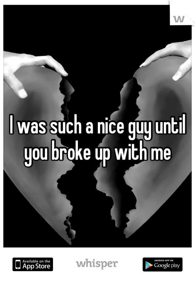 I was such a nice guy until you broke up with me
