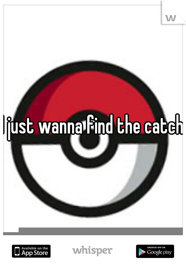I just wanna find the catch