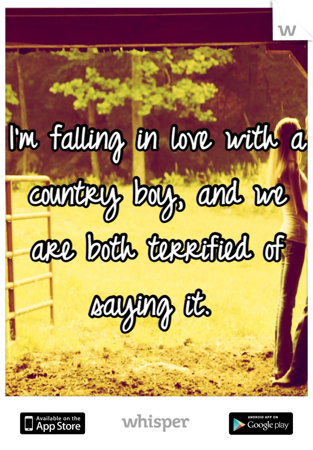 I'm falling in love with a country boy, and we are both terrified of saying it. 