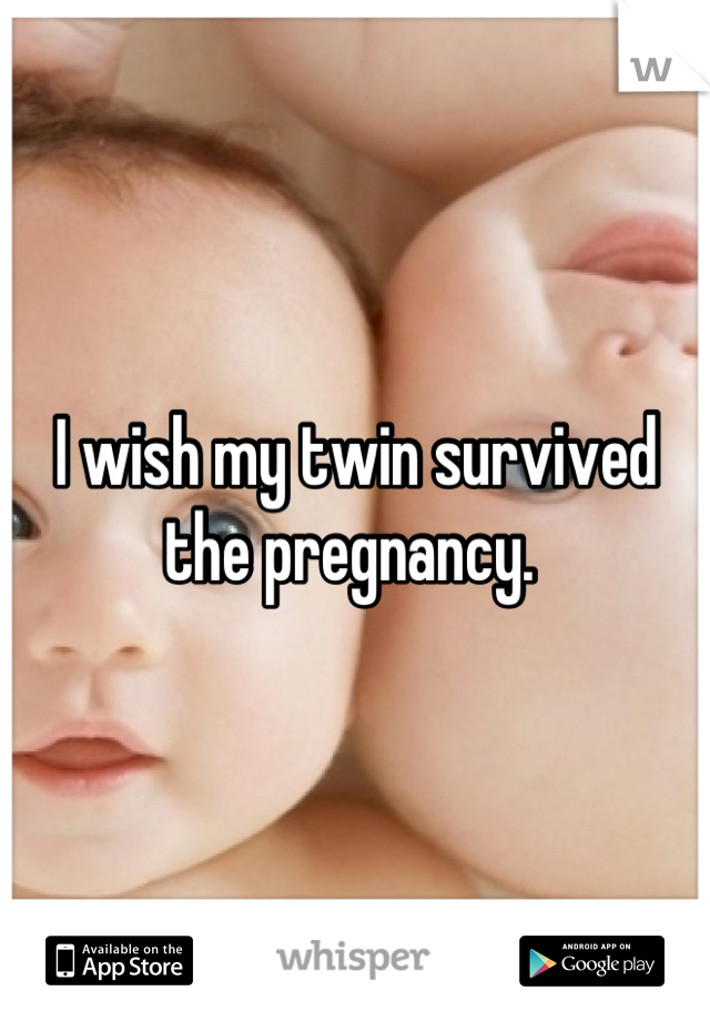 I wish my twin survived the pregnancy. 